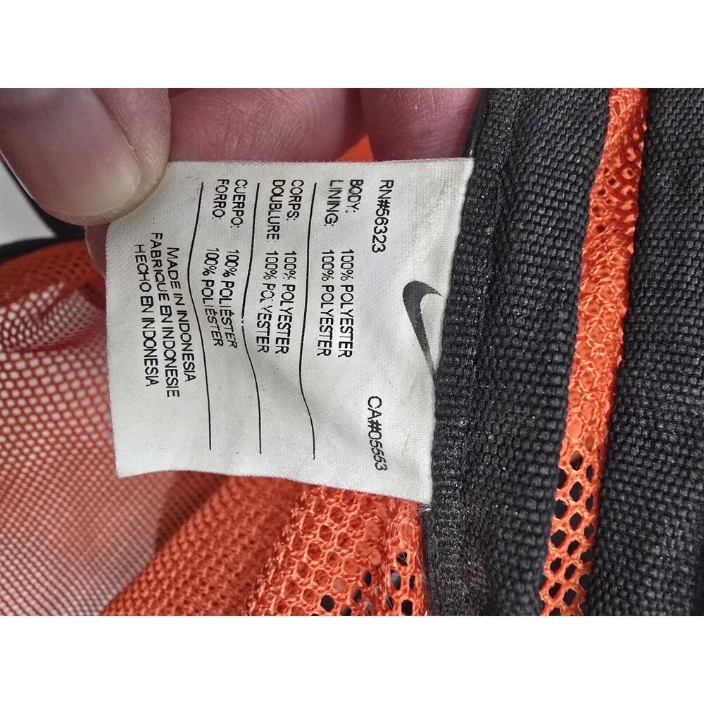 Nike Brasilia 7 Large Mesh Backpack Orange Black BZ9719-801 READ DAMAGED